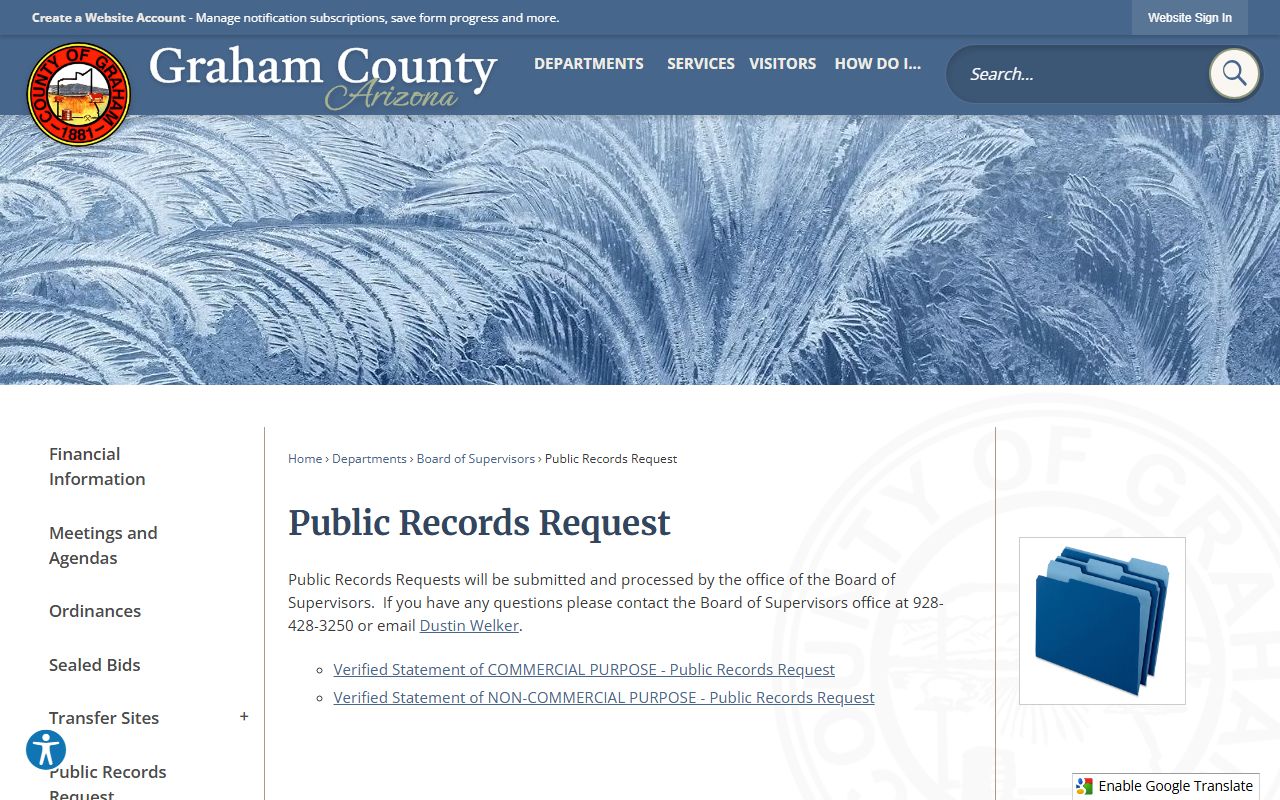 Graham County public records request portal
