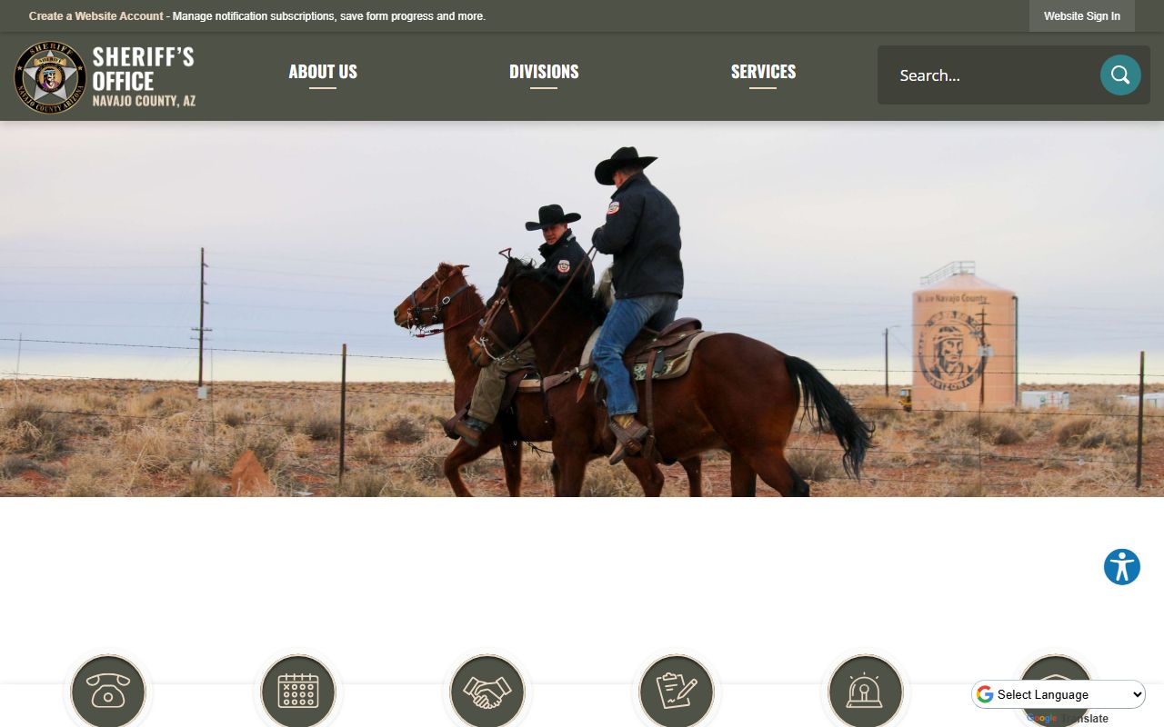 Navajo County Sheriff office website for background checks